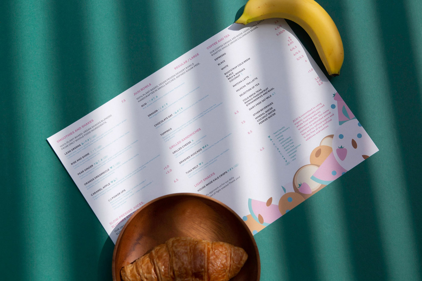Food and beverage branding by Fable for JUJU. Food and beverage branding by Fable for JUJU.