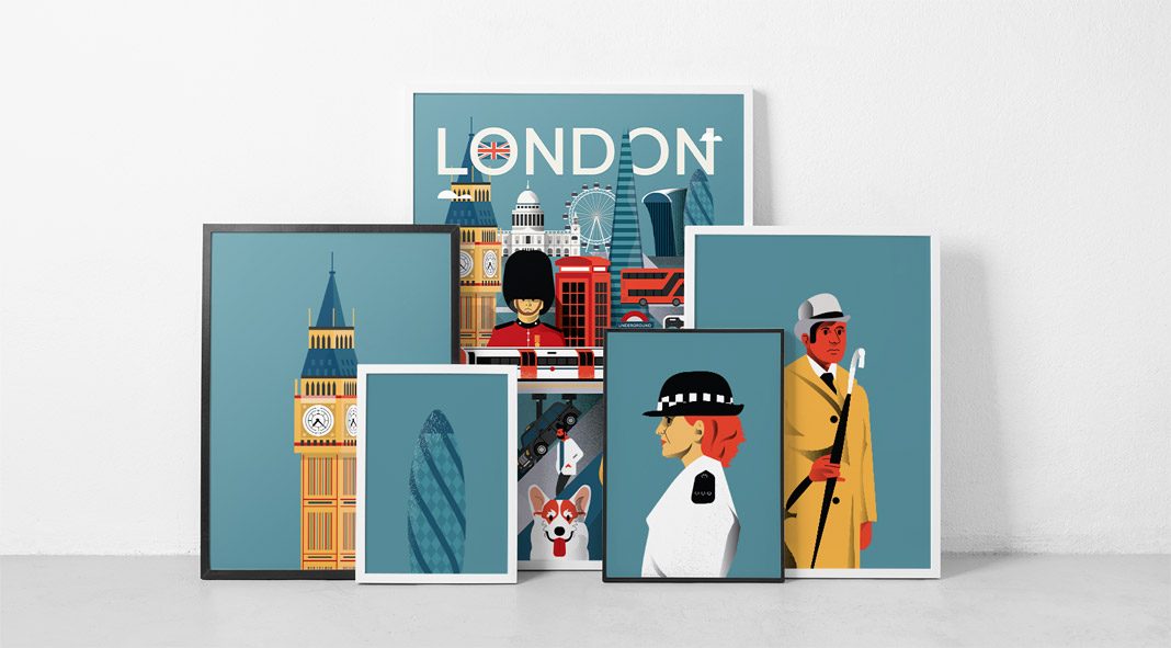 Illustrated city posters by Arunas Kacinskas