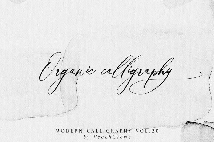 Balzak font - organic calligraphy by Gulya Ju of studio PeachCreme