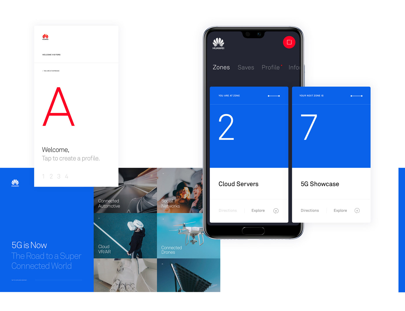 Huawei Exhibition UI design concept by Marcus Brown.
