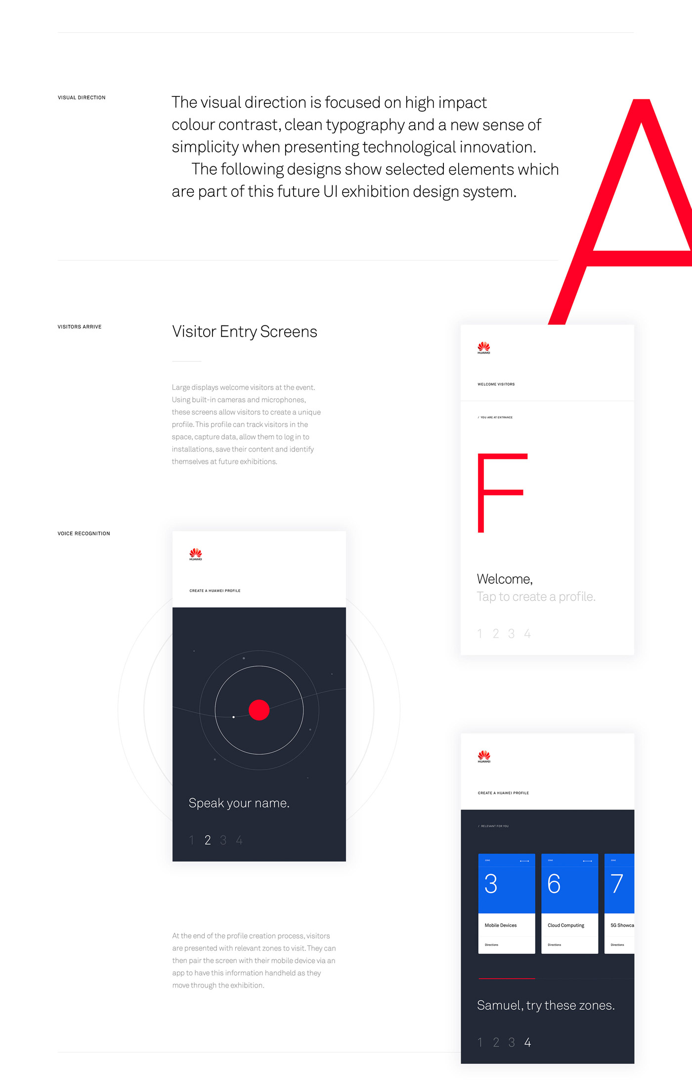 Huawei Exhibition UI design concept by Marcus Brown.