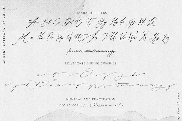 Balzak font - organic calligraphy by Gulya Ju of studio PeachCreme