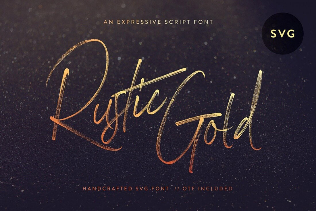Rustic Gold SVG font Rustic Gold SVG font