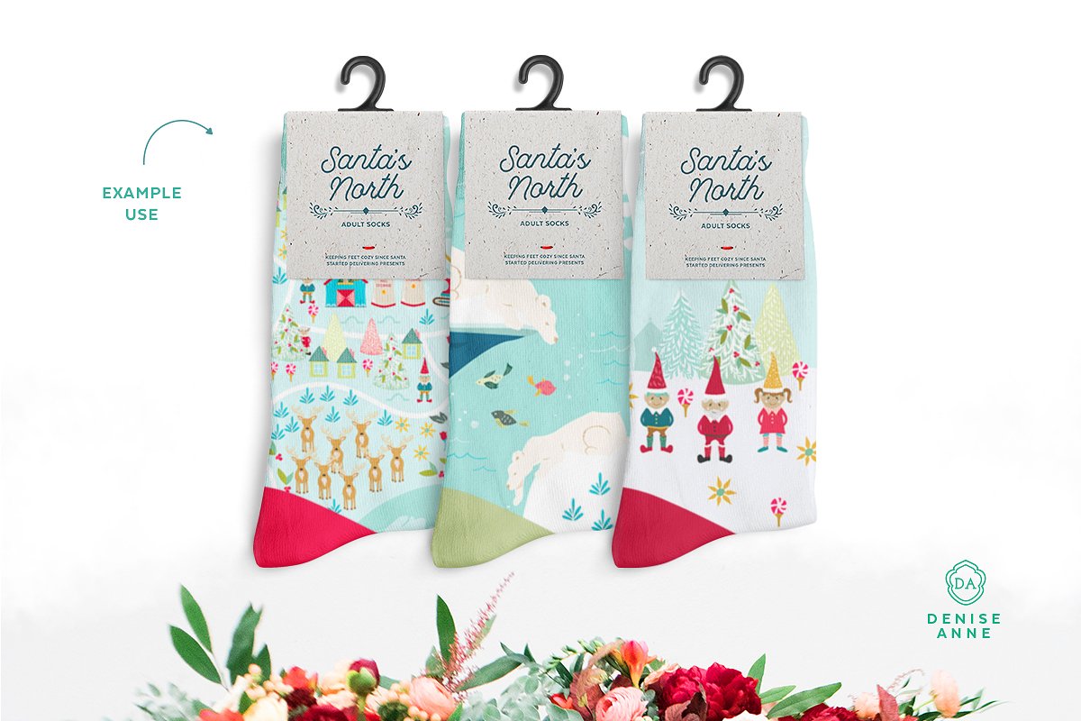 Christmas illustrations example of use - socks