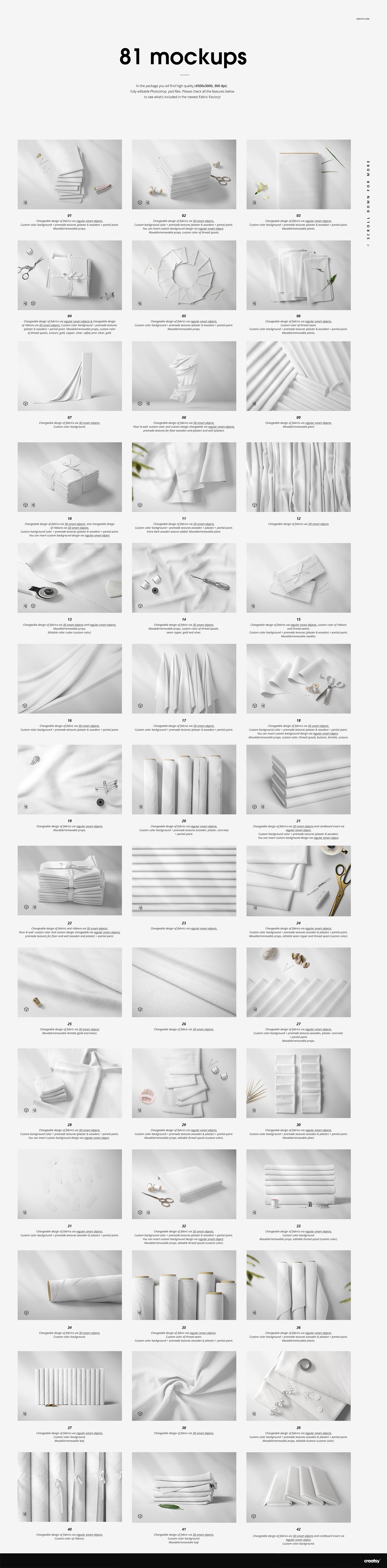 Fabrics mockups bundle