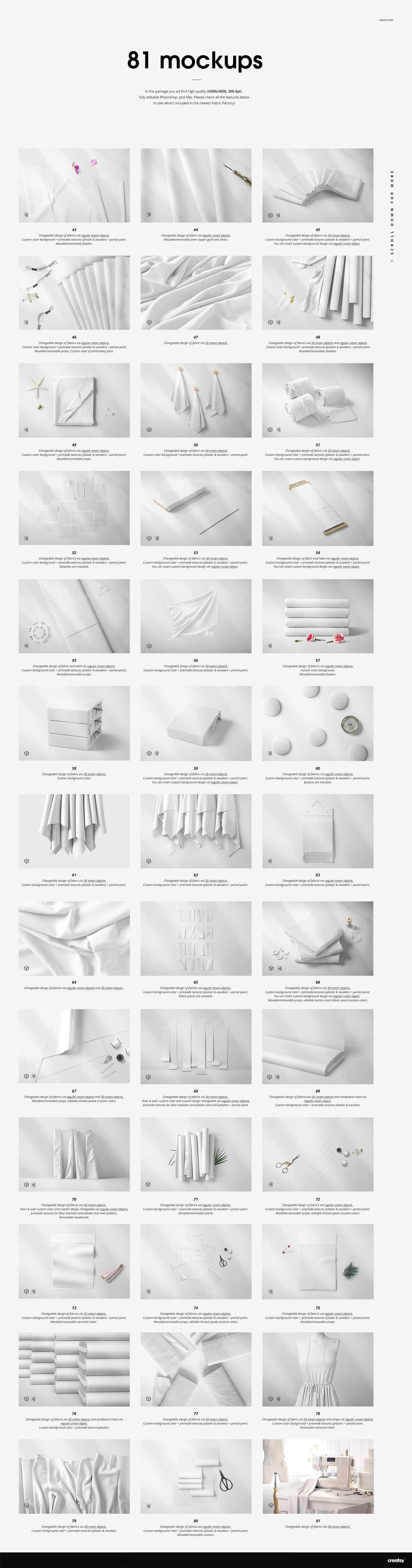 Fabrics mockups bundle