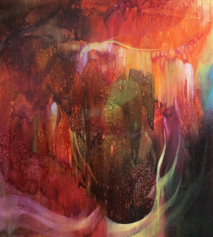 Ian Greig, The inside out of it, oil on canvas, 155 x 139 cm (framed)