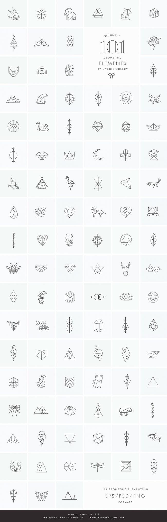101 Geometric Logo Elements by Maggie Molloy