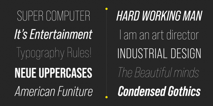 Bebas Neue Pro font family from Dharma Type