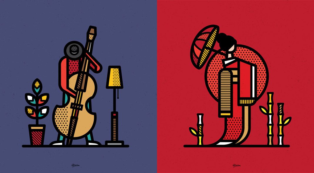 The human form reduced to geometric simplicity by Mike Karolos