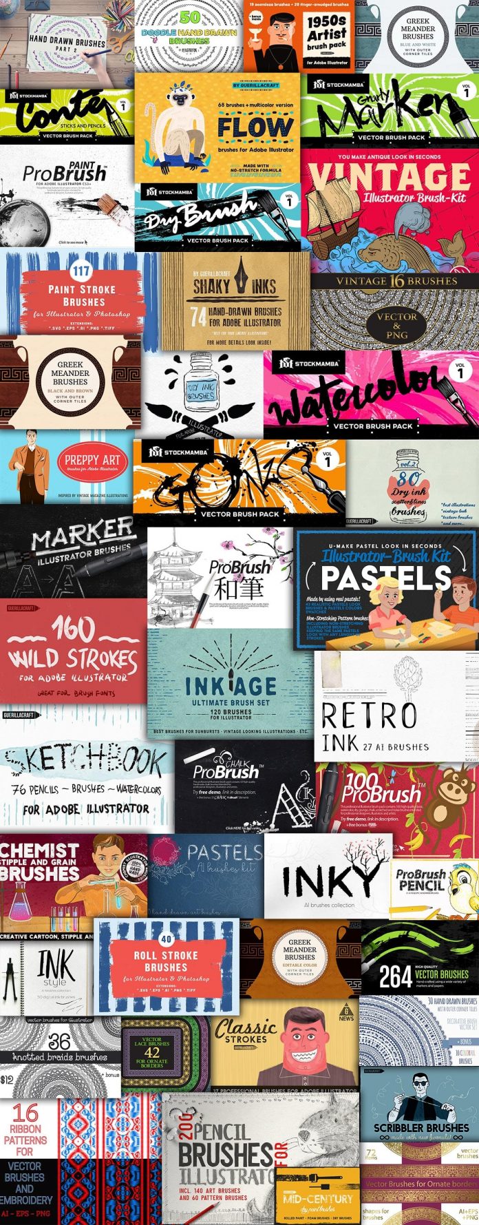 Adobe Illustrator Brushes Bundle