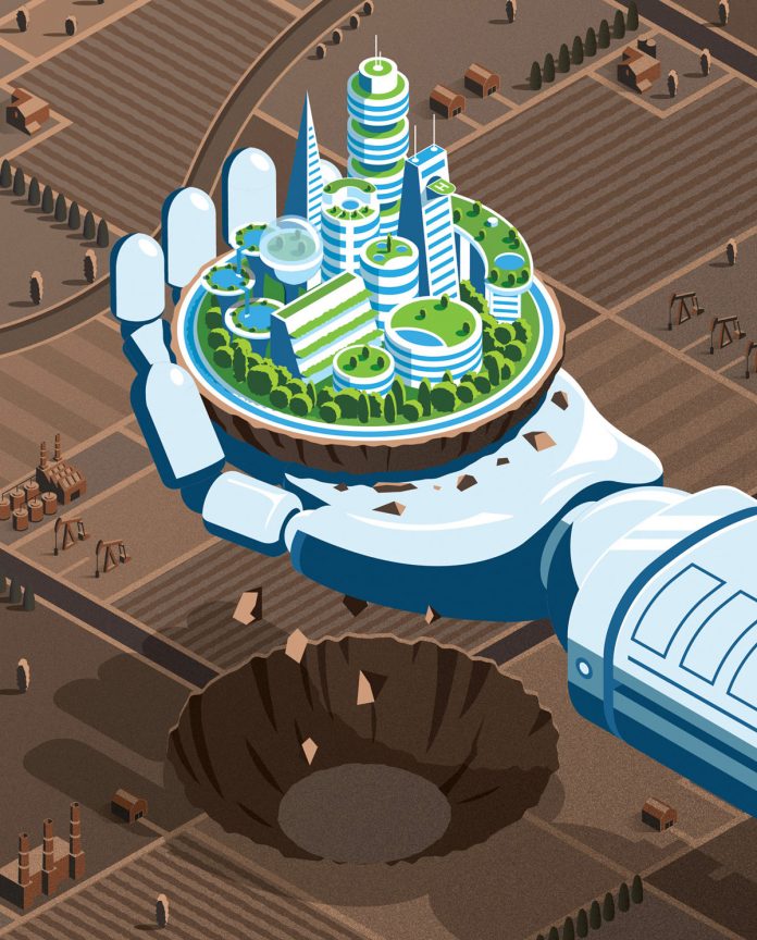 Isometric editorial illustration by Coen Pohl.