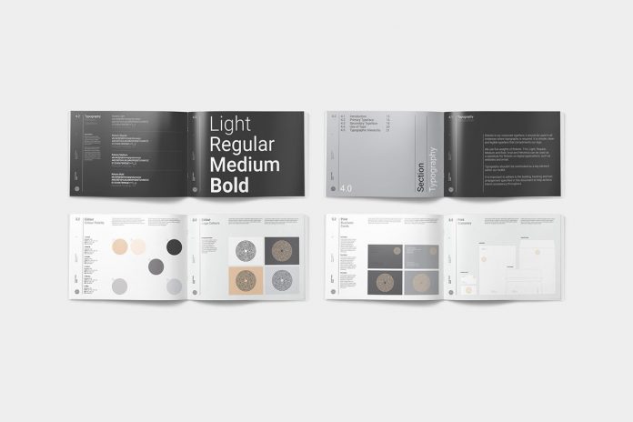 Minimalist brand guidelines template.