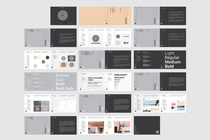 Minimalist brand guidelines template.