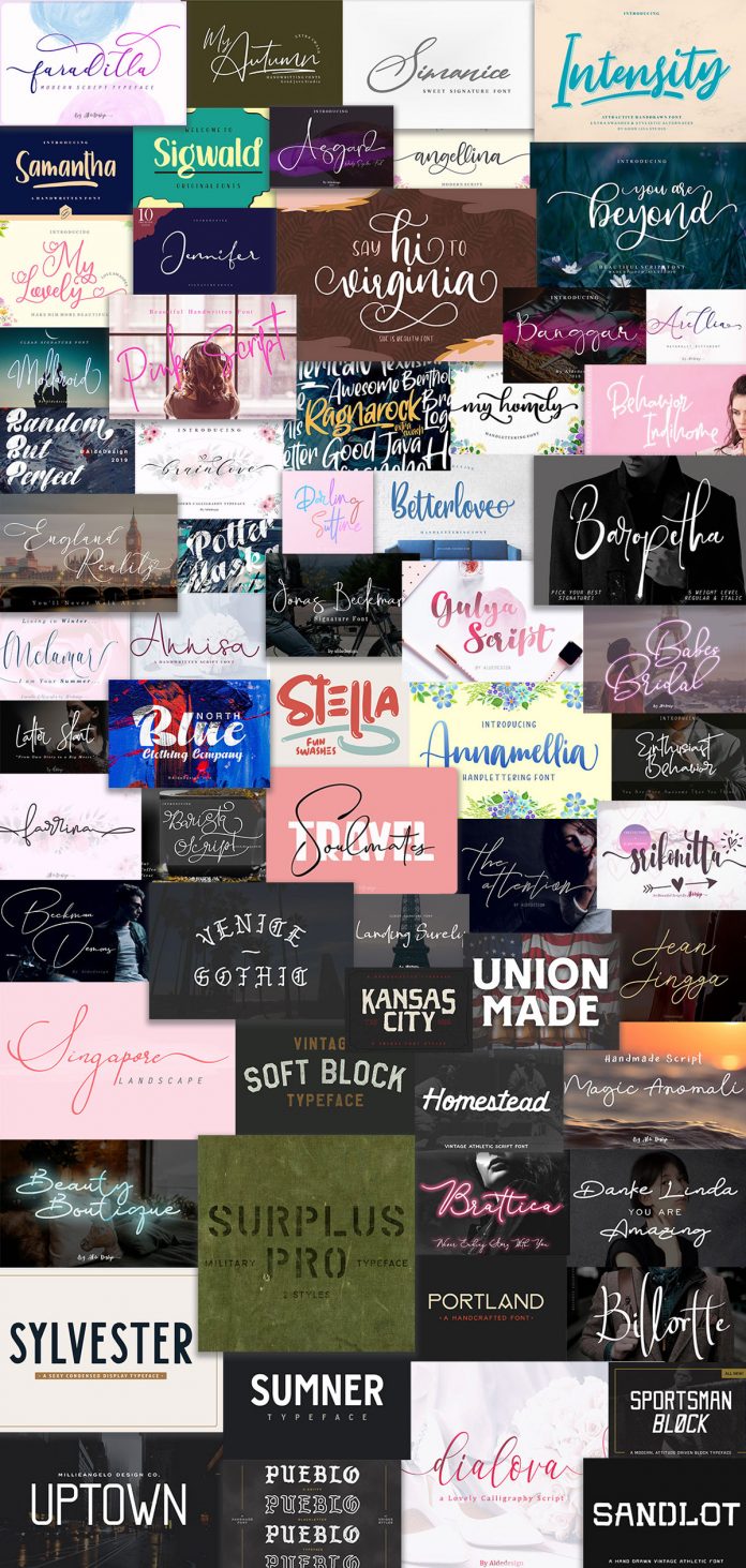 127 print fonts from 64 different font families.