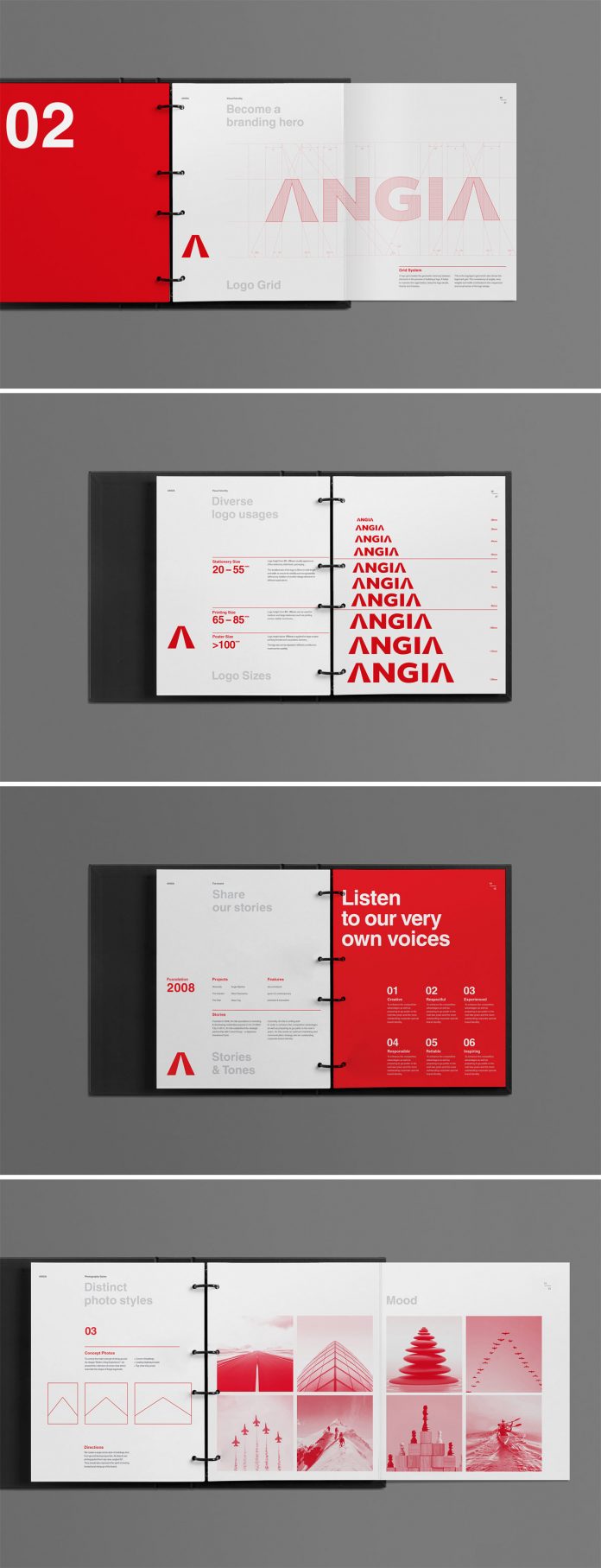 ANGIA graphic design and brand guidelines by Bratus.