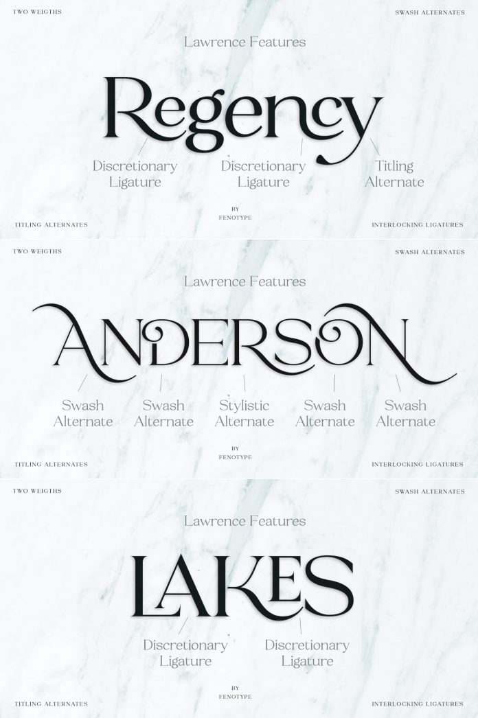 Lawrence font features
