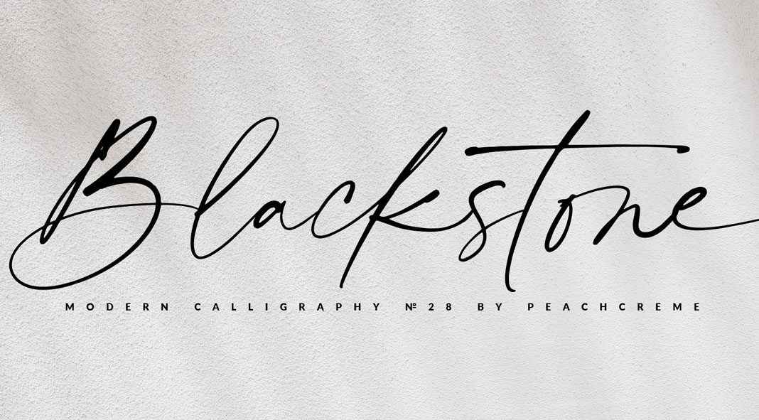 Blackstone font by PeachCreme studio.