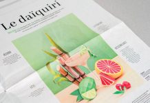 Editorial paper art illustrations created by Get it Studio for Swiss newspaper “Le Temps” about summer cocktails.
