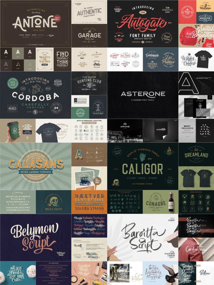 Big fonts and logos bundle from Letterhend Studio