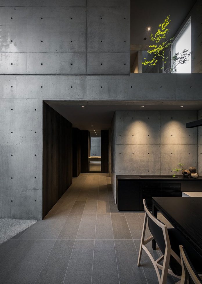 Minimalist stone and concrete residence in Hyōgo, Japan by architecture studio GOSIZE.