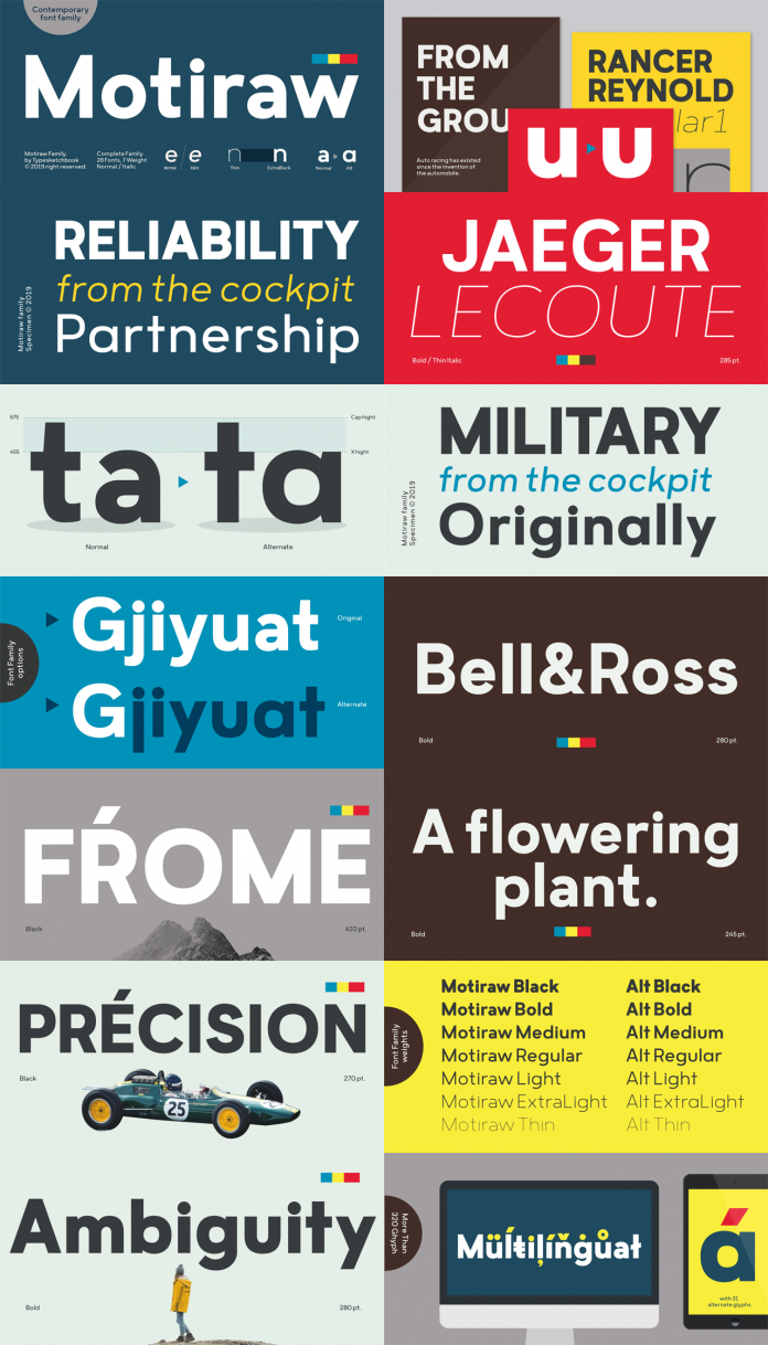 Motiraw font family by Typesketchbook