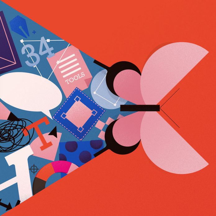Artwork by Birgit Palma and Daniel Triendl to celebrate 20 Years of Adobe InDesign.