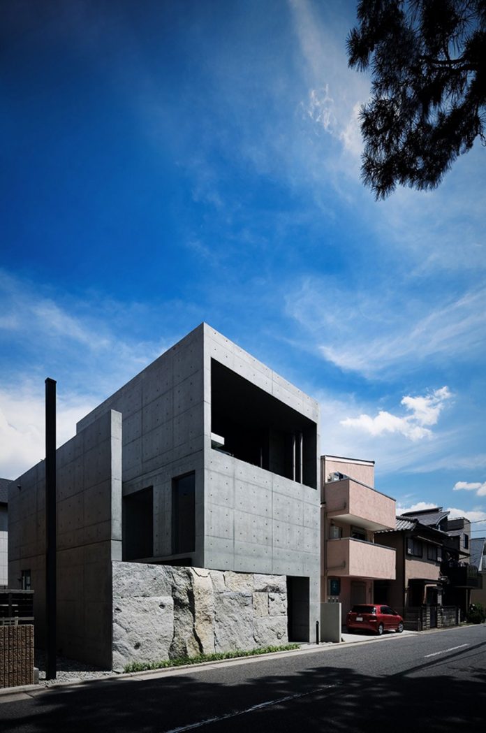 Minimalist stone and concrete residence in Hyōgo, Japan by architecture studio GOSIZE.