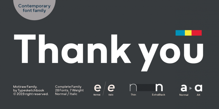 Motiraw font family by Typesketchbook