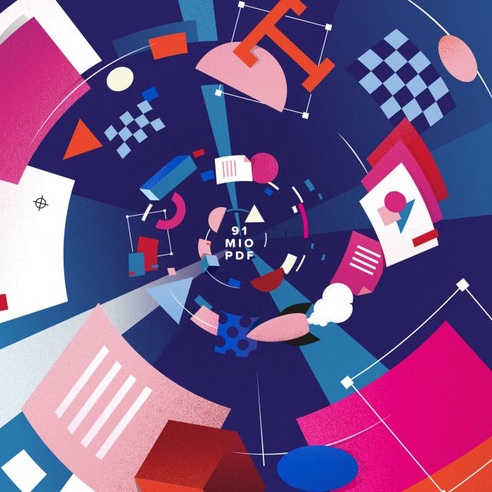 Artwork by Birgit Palma and Daniel Triendl to celebrate 20 Years of Adobe InDesign.