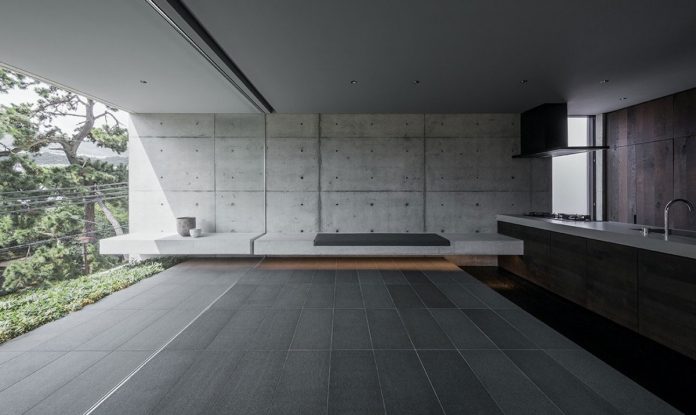 Minimalist stone and concrete residence in Hyōgo, Japan by architecture studio GOSIZE.