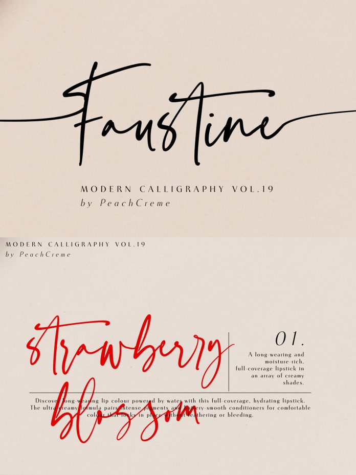 Faustine Script Font by Peach Creme