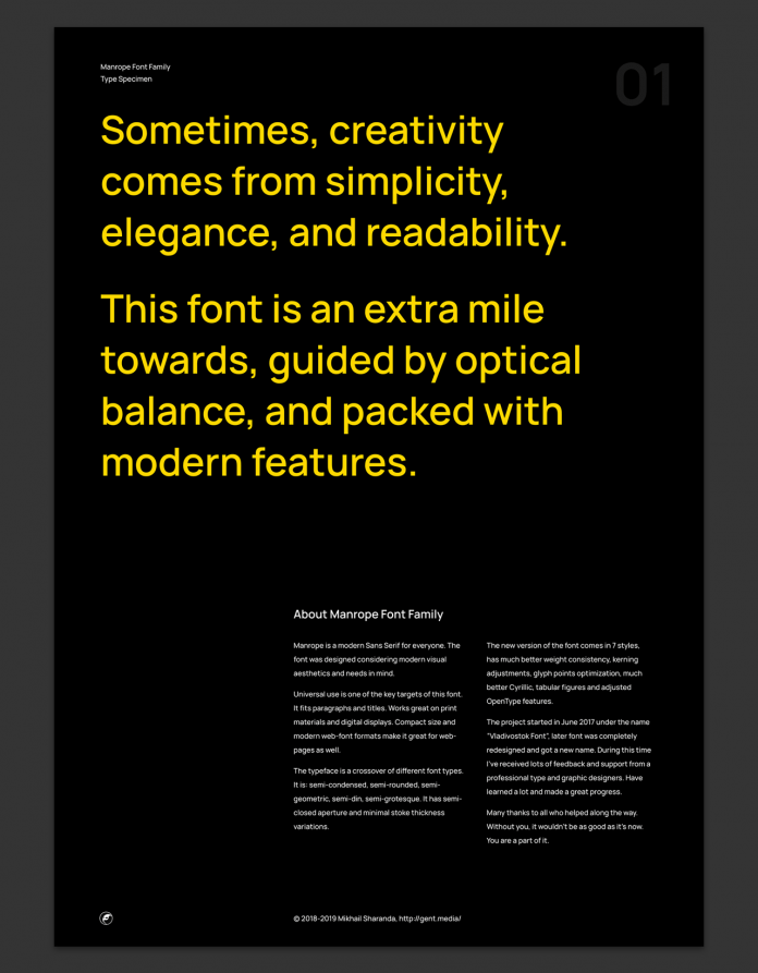 Manrope, a free font family from Mikhail Sharanda