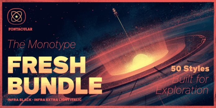 Monotype Fonts Bundle: 50 futuristic typefaces built for exploration.