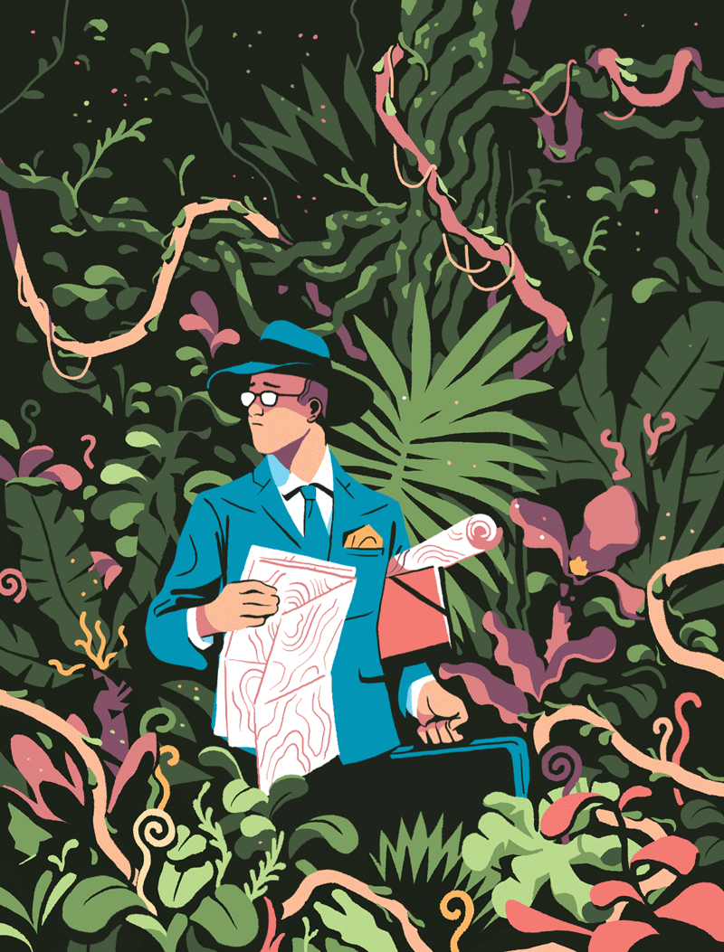 Still and animated greeting cards created by Bruno Mangyoku for accounting firm Becouze.