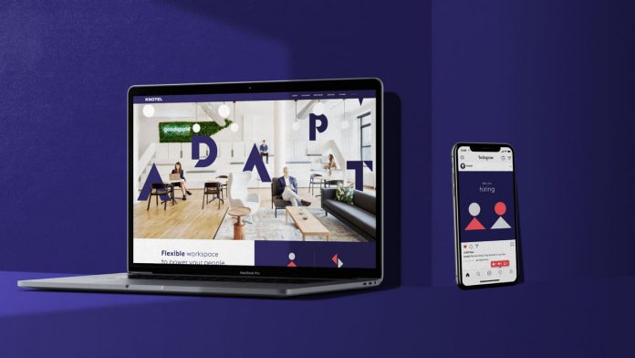 New brand identity and design ecosystem created by Elmwood New York for flexible workspace provider, Knotel.