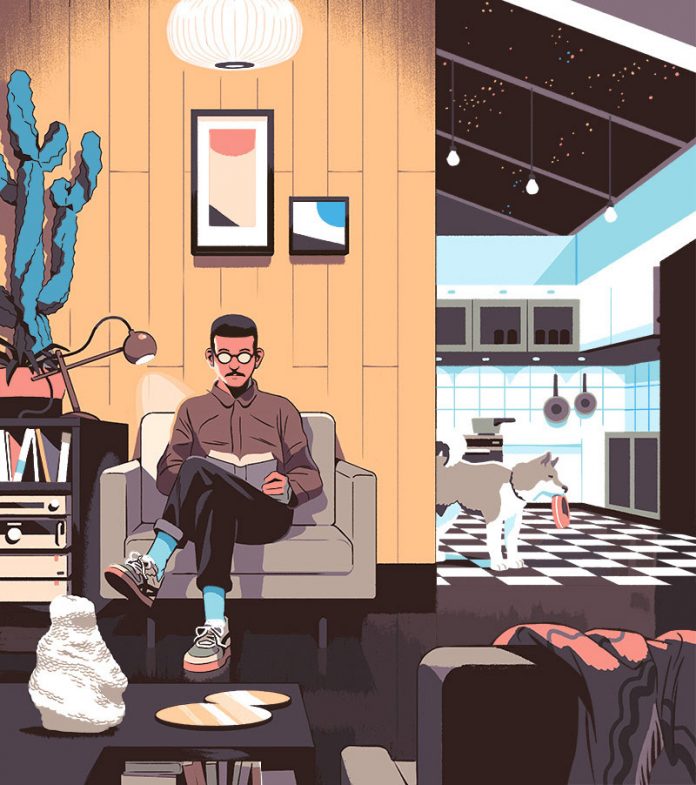 Editorial illustration by Bruno Mangyoku made for Norwegian magazine Obos Bladet