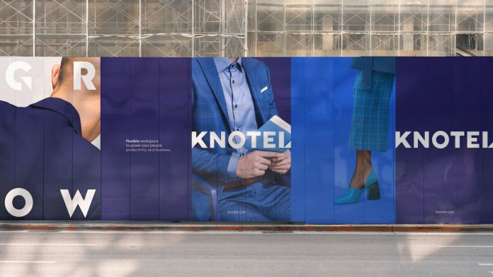 New brand identity and design ecosystem created by Elmwood New York for flexible workspace provider, Knotel.