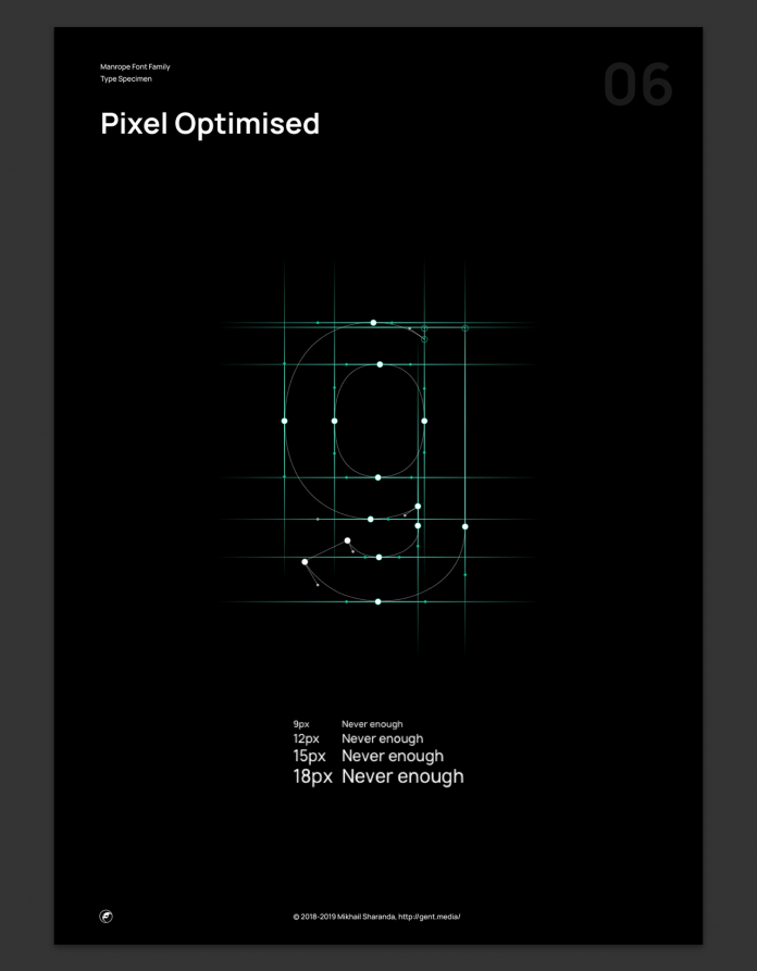 Manrope font family, Pixel optimized