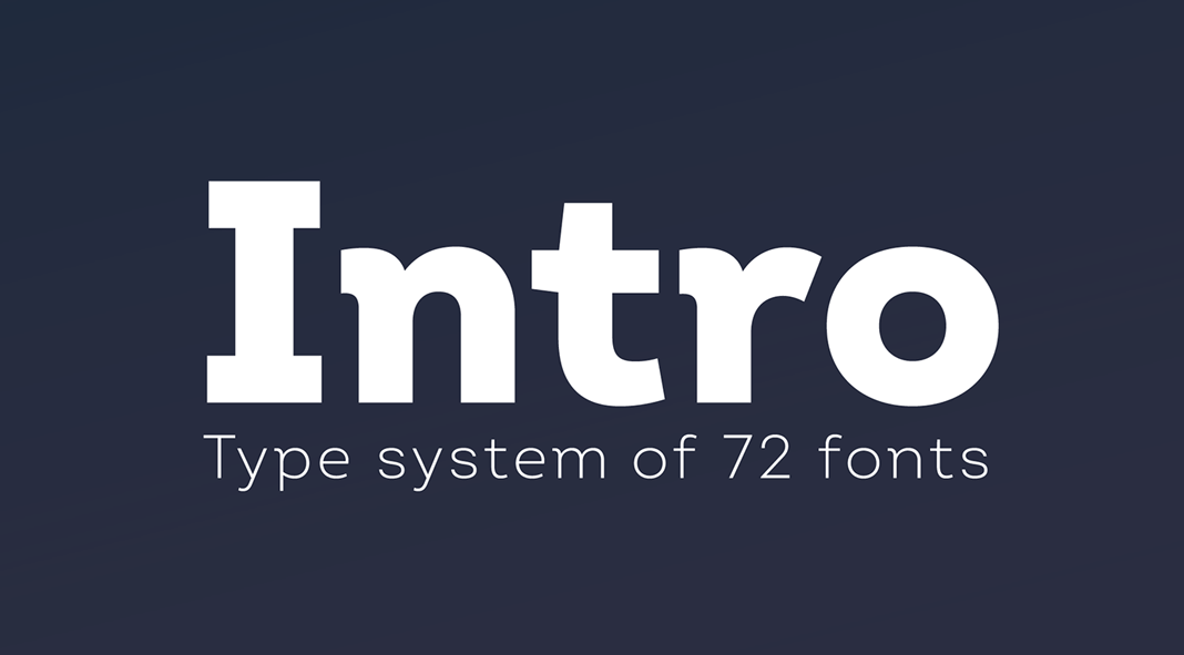 Intro font family from Fontfabric type foundry.
