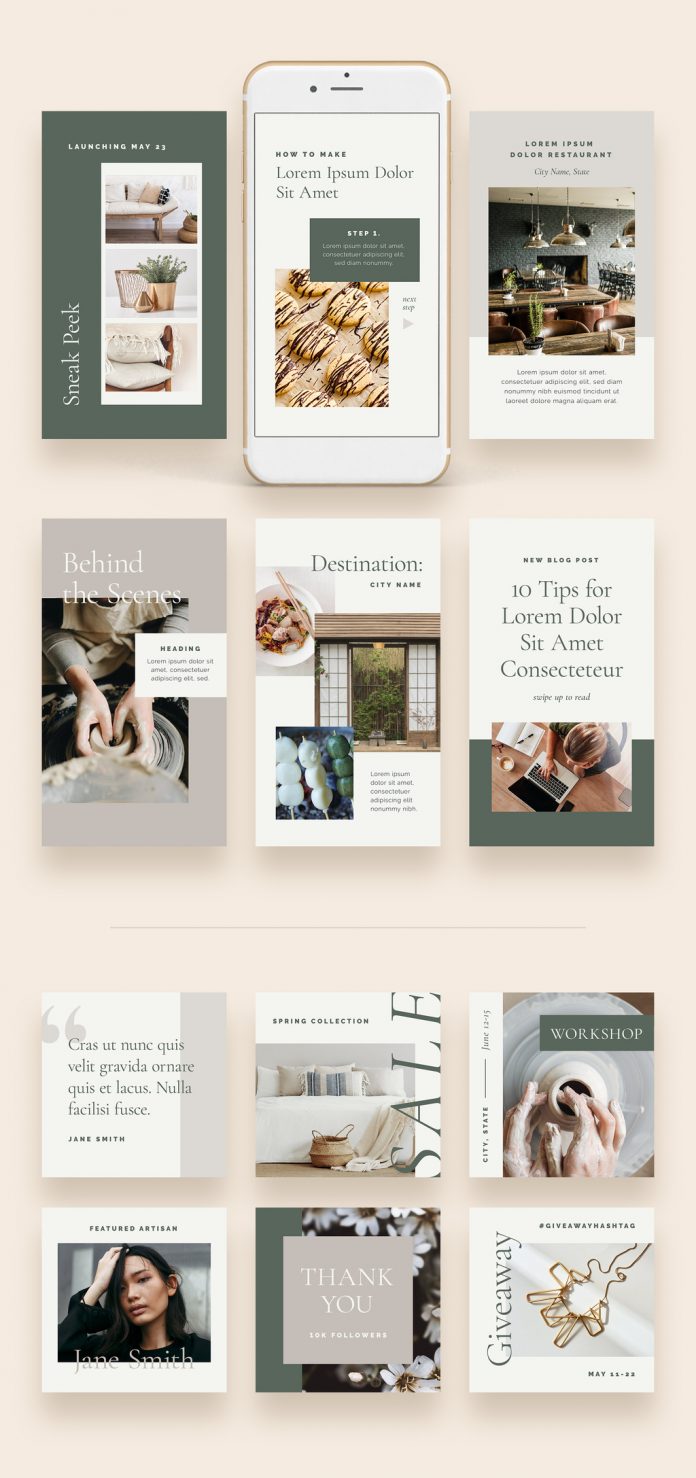 Minimal and Organic Social Media Set by More Profesh