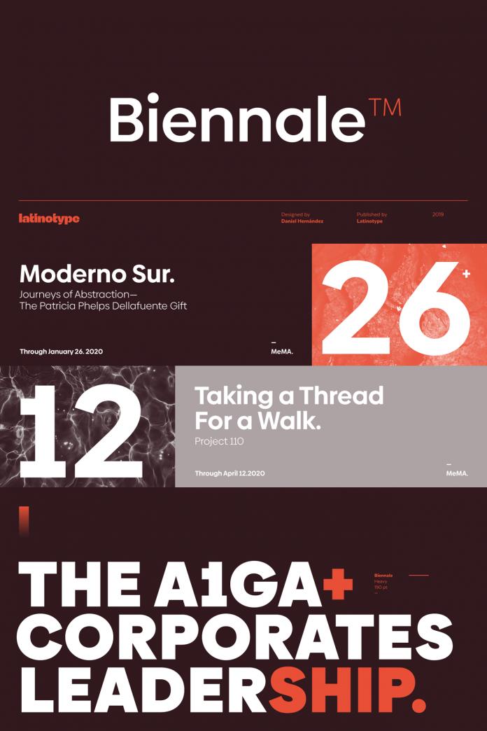 Biennale font family from Latinotype.