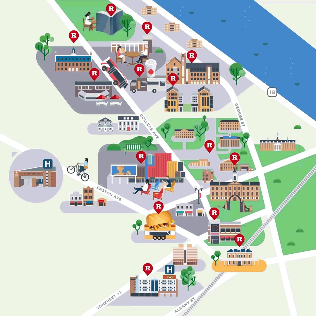 Animated map illustration by Jing Zhang and James Wignall made for Rutgers University.