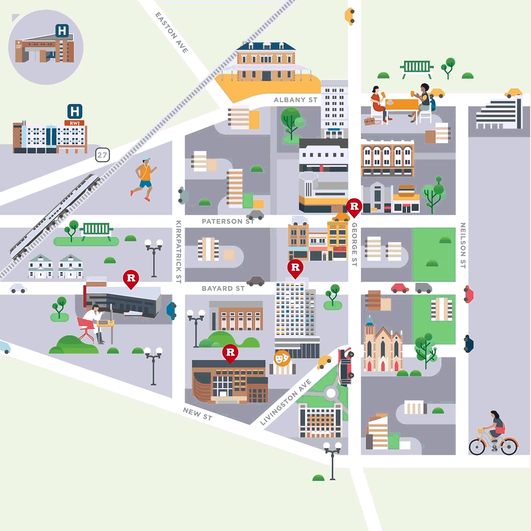 Animated map illustration by Jing Zhang and James Wignall made for Rutgers University.