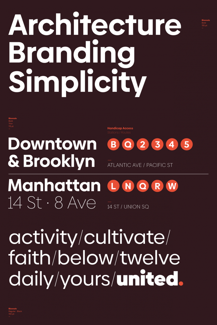 Biennale font family from Latinotype.
