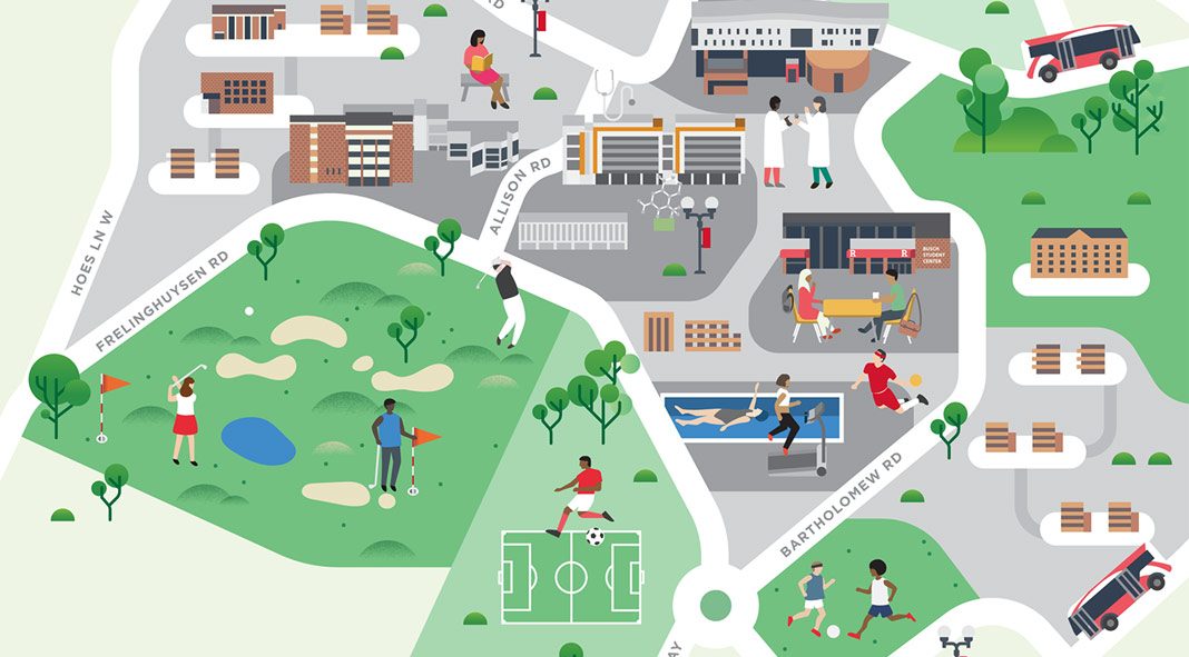 Rutgers University maps by Jing Zhang and James Wignall