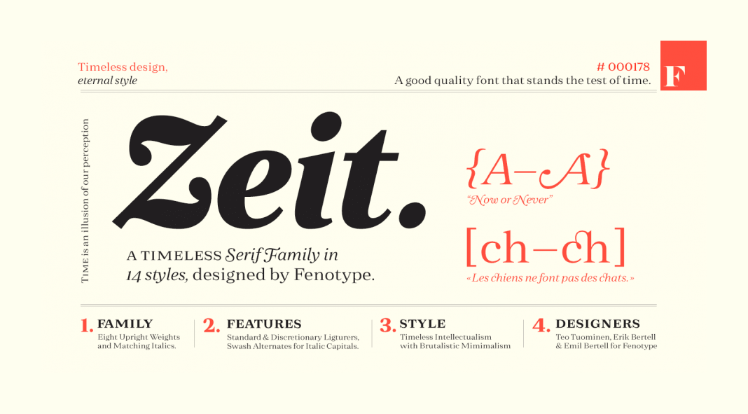 Zeit font family from Fenotype
