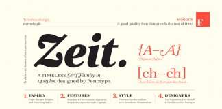 Zeit font family from Fenotype