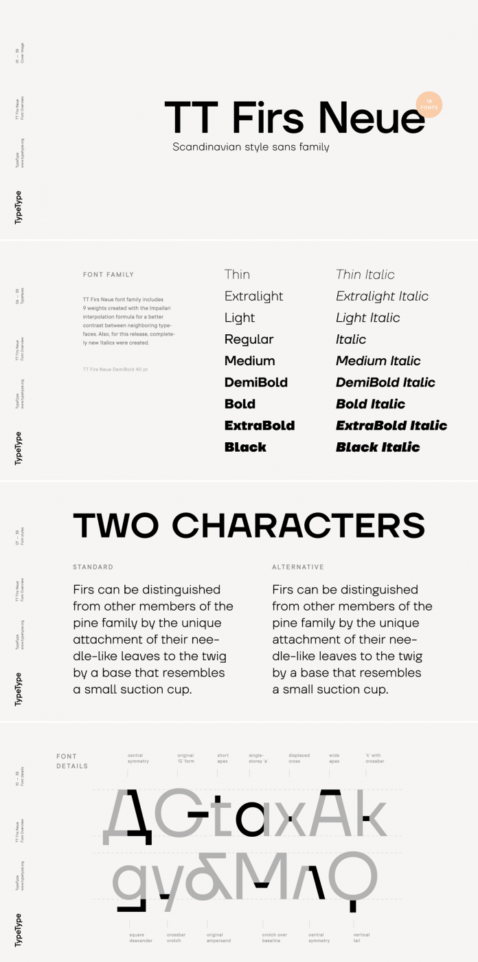 TT Firs Neue font family by TypeType