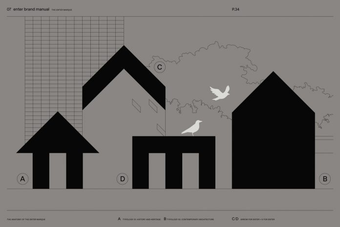 Graphic design, branding, and web design by Lundgren + Lindqvist for Enter Arkitektur, a Swedish architectural practice.